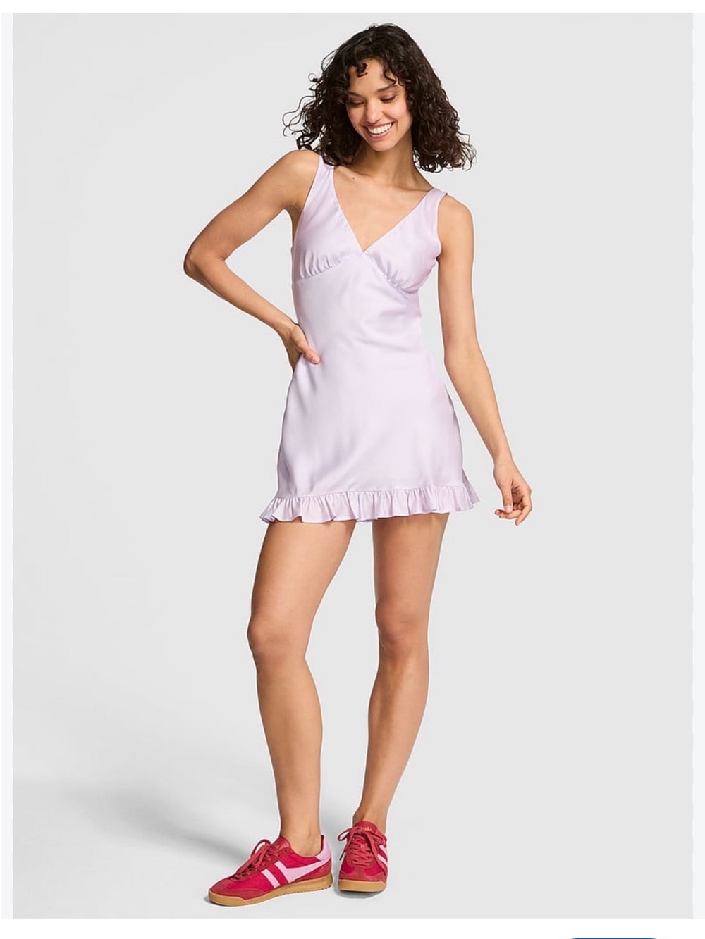 NWT Victoria’s Secret PINK SUMMER FLING SATIN RUFFLE DRESS